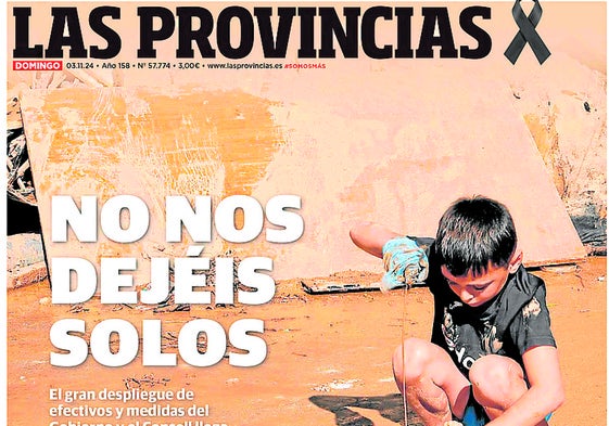 Imagen ganadora, en la portada de LAS PROVINCIAS del 3 de noviembre de 2024.