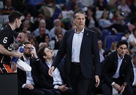 Pedro Martínez, durante un partido del Valencia Basket de la temporada.