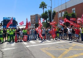 Concentración de trabajadores de Fertiberia.