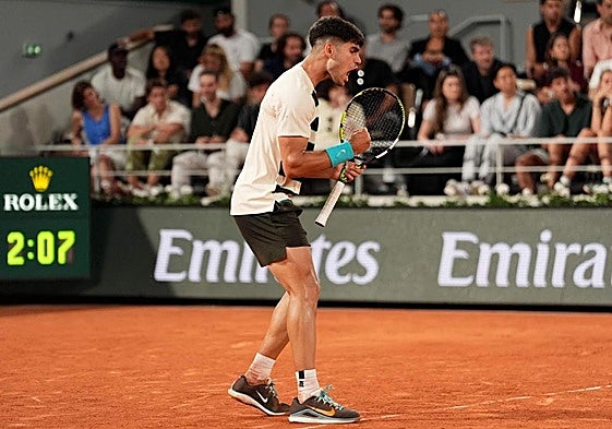 Alcaraz, en su partido de este viernes.