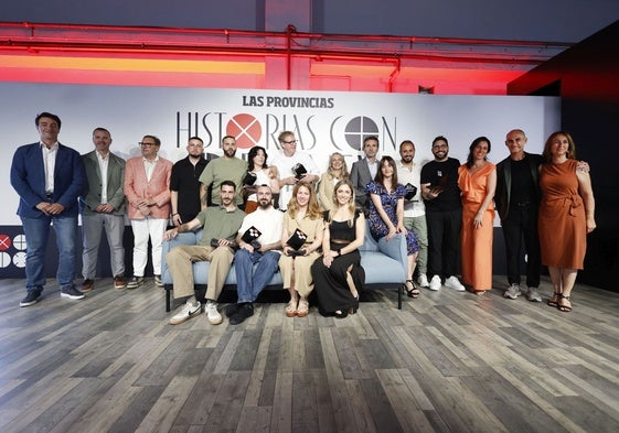 Foto de familia de los galardonados durante la IV edición de los premios Historias con Delantal.