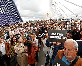 Una de las protestas contra el presidente de la Generalitat.