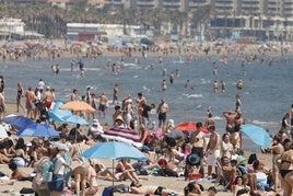 Aspecto que presentaba una de las playas valencianas el pasado fin de semana.
