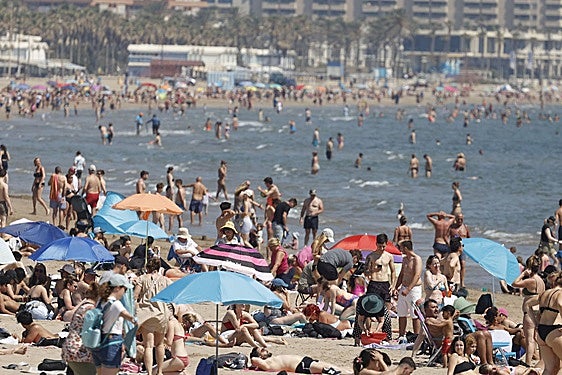 Aspecto que presentaba una de las playas valencianas el pasado fin de semana.