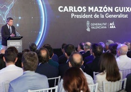Carlos Mazón, durante la presentación de la Estrategia Energética de la Generalitat.