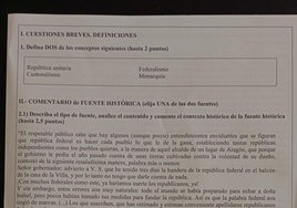 Este es el primer examen de Historia de España de la Selectividad 2025