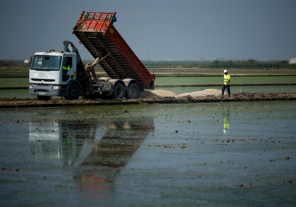 Arreglos de caminos rurales en la Albufera.