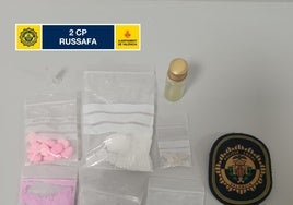 Muestra de las drogas requisadas.