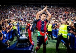 Elgezabal, en la celebración de campeones del Levante.