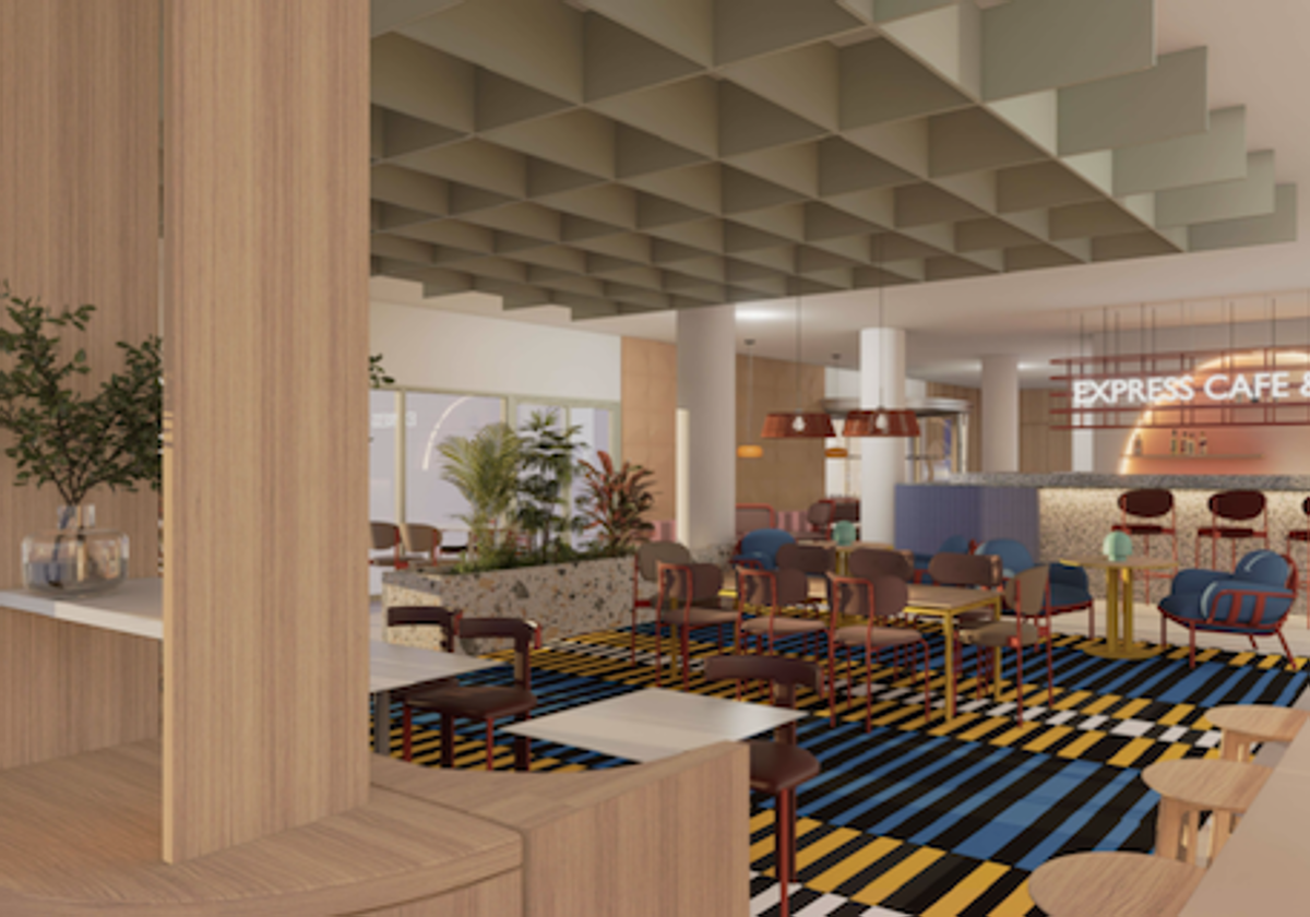 Recreación del interior del hotel.