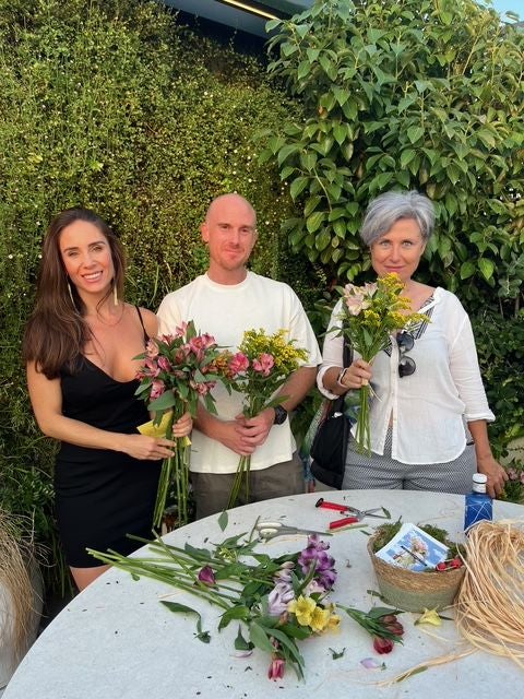 Los invitados a la fiesta podían llevarse un ramo de flores.