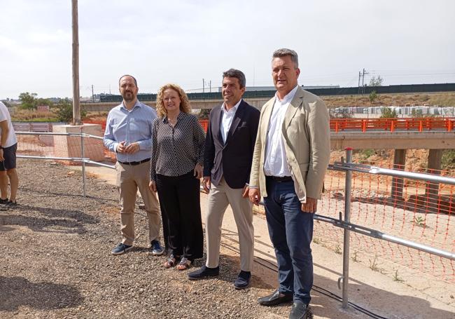 Luján, Folgado, Mazón y Martínez Mus en la visia de obras.