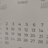 Calendario laboral de junio.