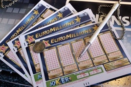 Boletos del Euromillones, en una imagen de archivo.