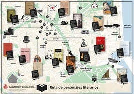 Plano de la ruta de personajes que saltrán a las calles de Valencia.