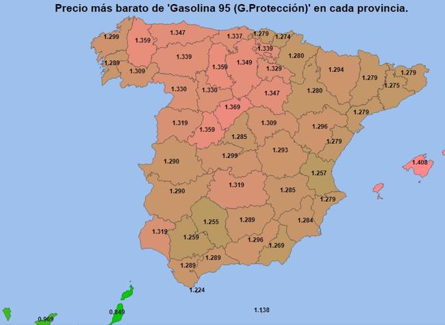 Precios más baratos de la gasolina el 12 de junio de 2025.
