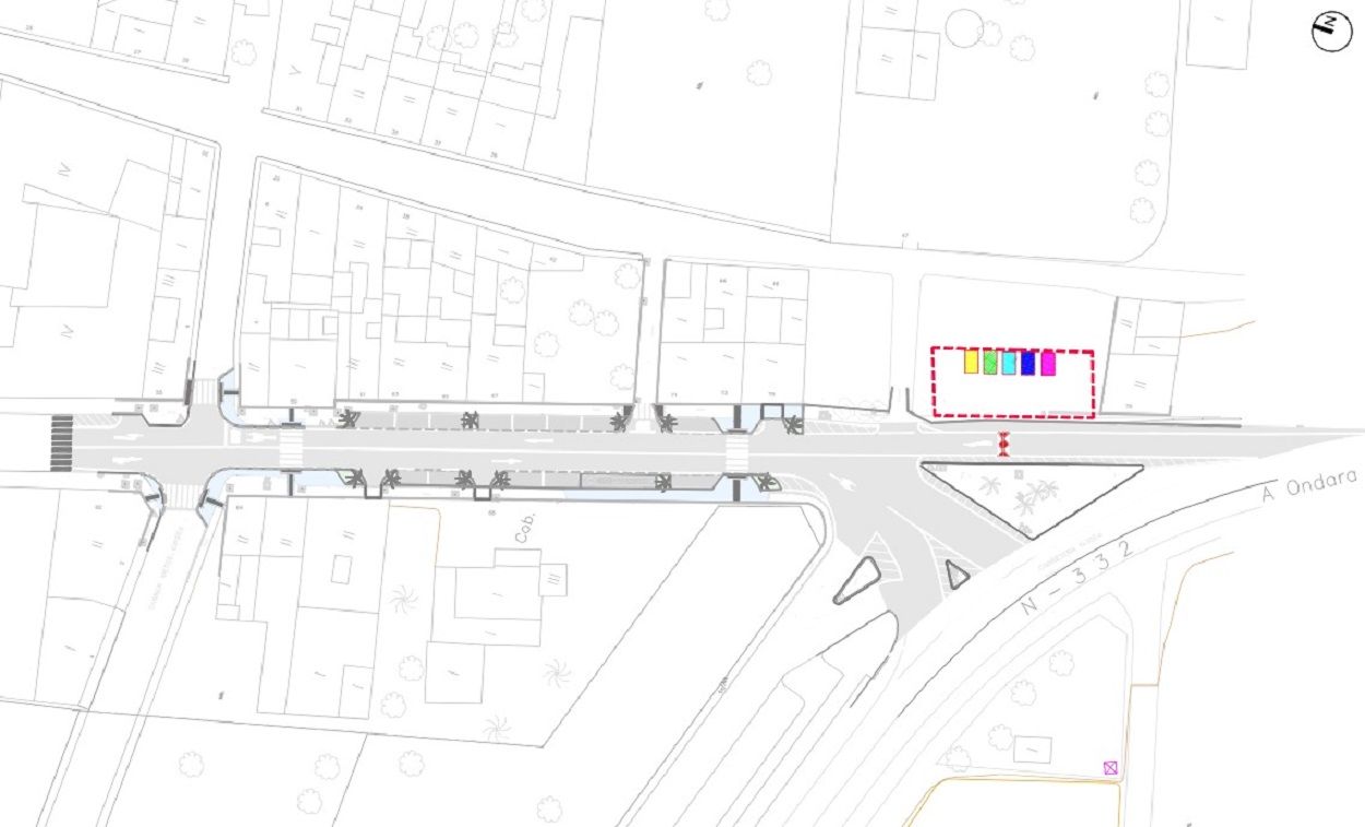 El plano de la actuación que se llevará a cabo en la calle Sant Lluís.