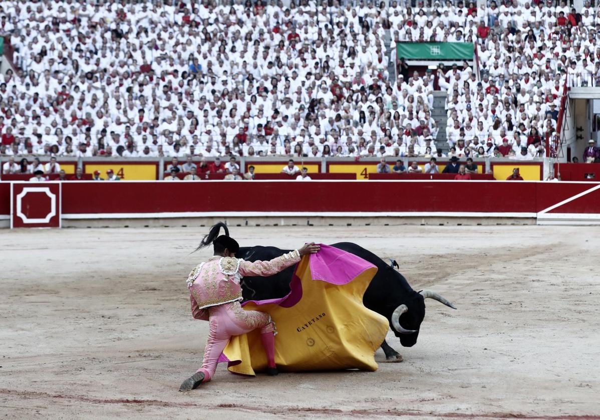 El diestro Cayetano Rivera durante la Feria del Toro de San Fermín 2023.