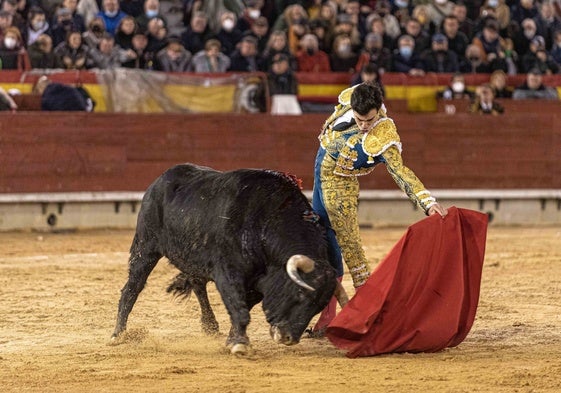 Rufo durante una faena.