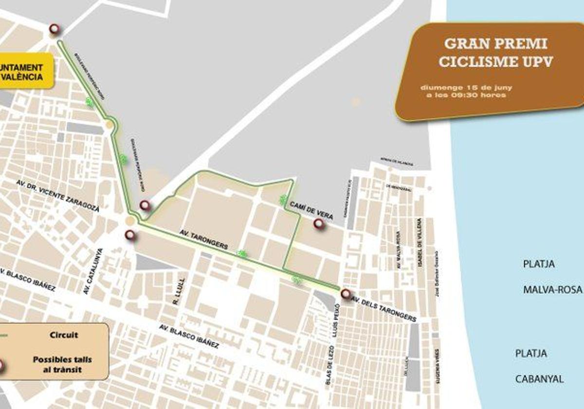 Recorrido prueba Gran Premio Ciclismo UPV.
