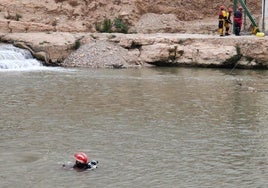 Búsqueda del desaparecido en el río Turia este domingo.