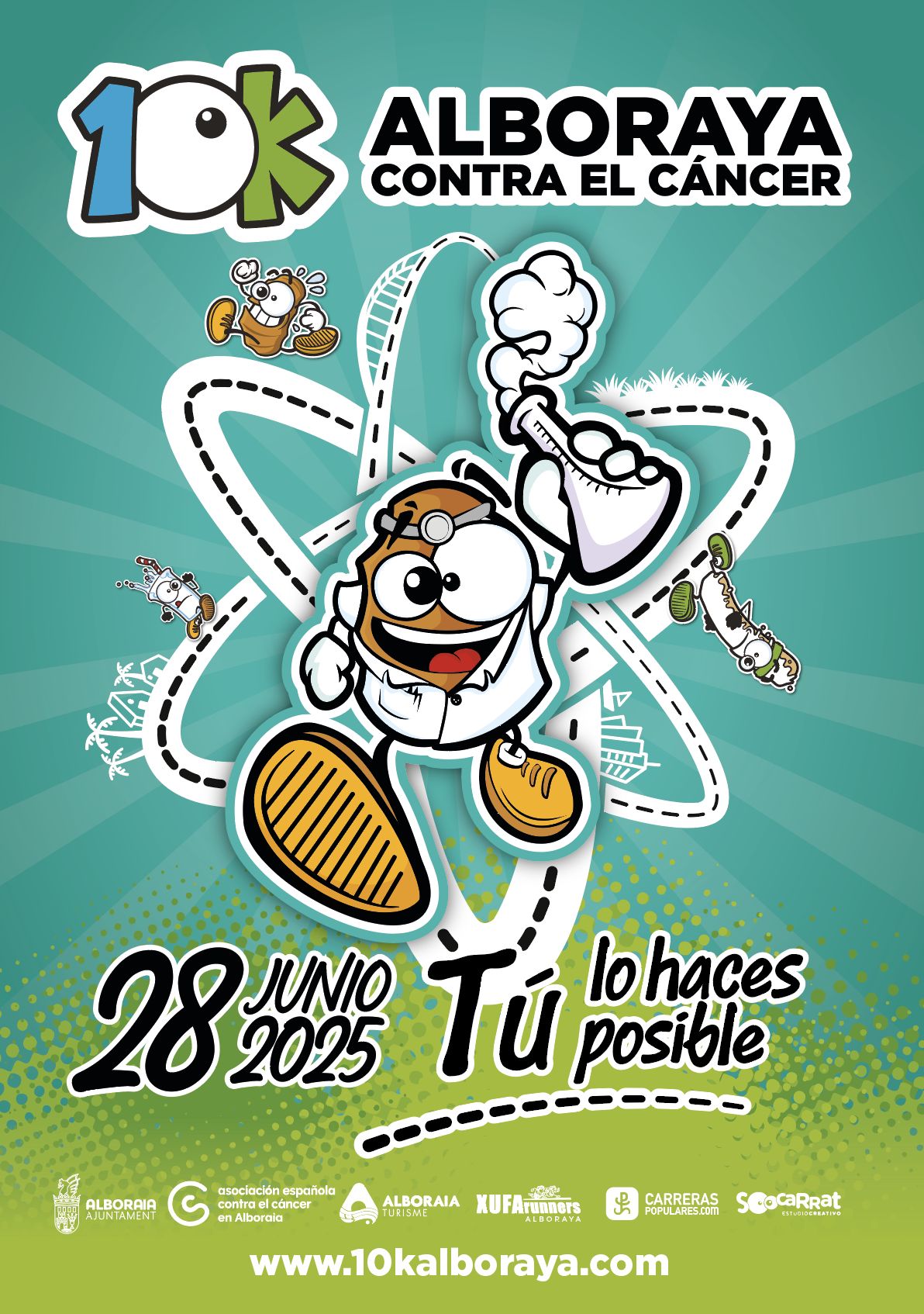 Cartel de la 10K Alboraya contra el Cáncer.