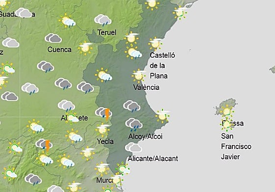 Previsión de lluvias el martes y miércoles.