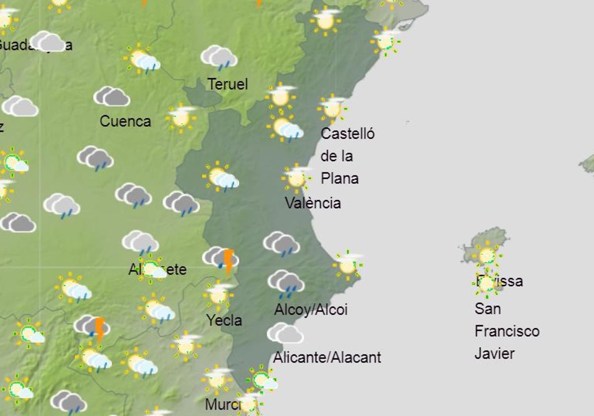 Alerta naranja por lluvias y tormentas con granizo grande en la Comunitat: Aemet anuncia días movidos en Valencia, Alicante y Castellón