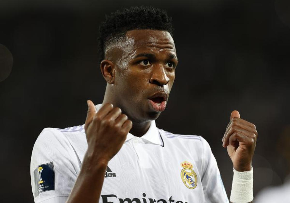 Vinicius celebra un gol ante el Al Hilal en 2023.