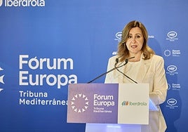 La alcaldesa Catalá, en un momento del discurso, este martes.