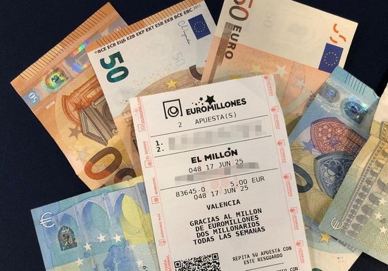 Un boleto de Euromillones validado en Valencia.