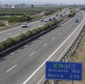 Accesos a la autopista A7, dirección Alicante.
