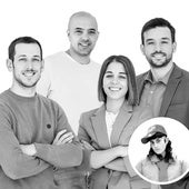 Silvia Antón, Santiago Sierra, Guillermo del Barco y Alejandro Simón, junto a Jimena Amarillo (en la parte inferior derecha).
