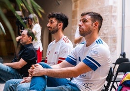 Marc y de la Vega, durante la presentación de la gran final de pilota valenciana.