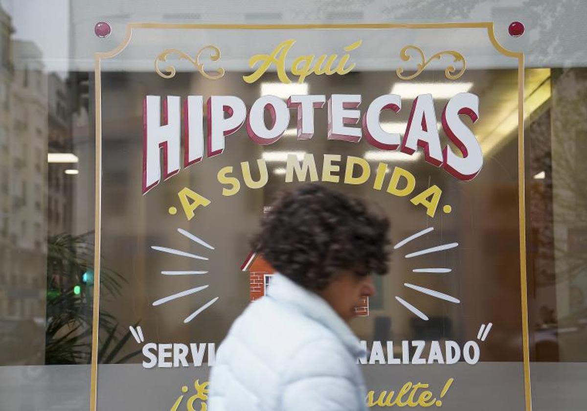 Anuncio de hipotecas bancarias, en una imagen de archivo.