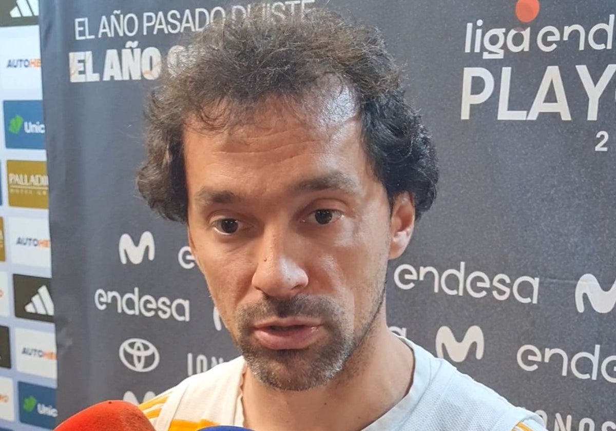 Sergio Llull, durante su comparecencia ante los medios antes de la final.
