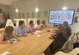 Imagen de la reunión en la sede de la Mancomunitat de l'Horta Sud.