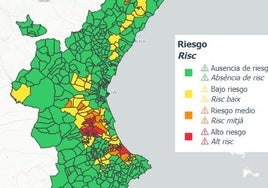 Mapa de riesgo por temperaturas altas.