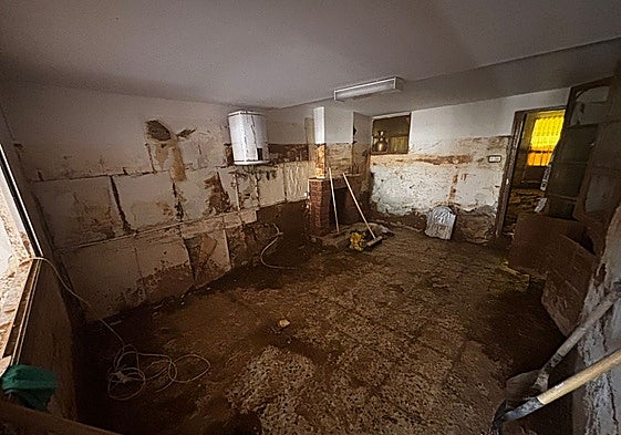 Una de las viviendas afectadas por la riada de Aragón en las que ayudaron los valencianos.