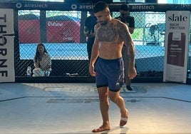 El hispano-georgiano Ilia Topuria, en un entrenamiento en Las Vegas.