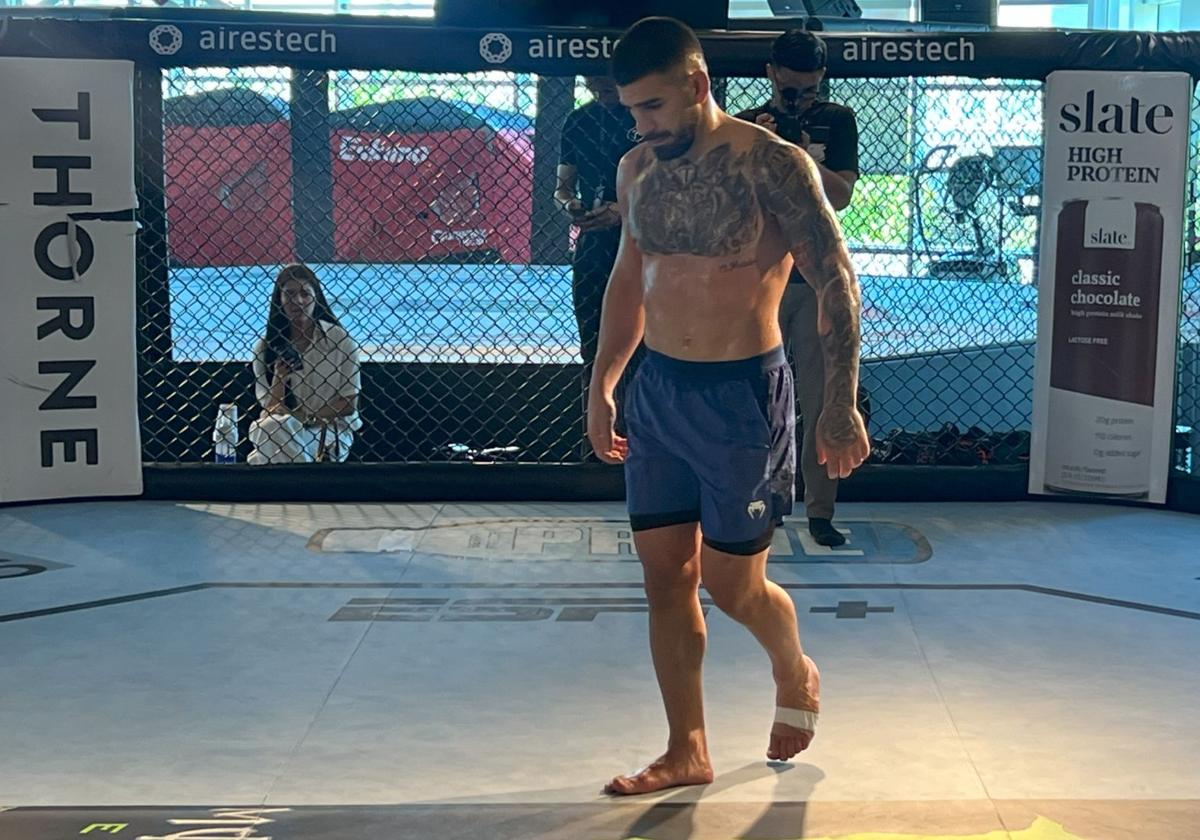 El hispano-georgiano Ilia Topuria, en un entrenamiento en Las Vegas.