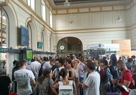 Estación de Valladolid Campo Grande esta tarde tras producirse el incidente.