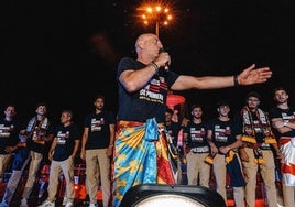 Julián Calero, en la celebración del ascenso del Levante.