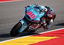 Daniel Holgado, piloto del CFMOTO Inde Aspar Team, durante una carrera.