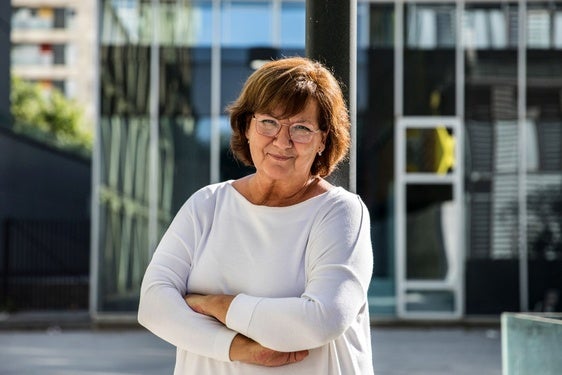 Olga Viza, junto a la delegación de RNE en Barcelona.
