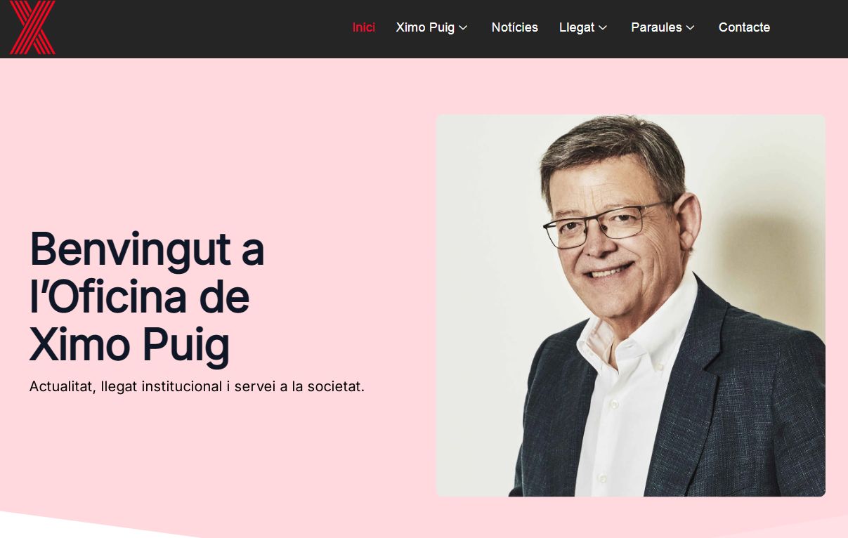 Captura de la web del expresidente Puig