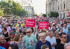 Manifestación de este domingo por la gestión de la dana en Valencia.