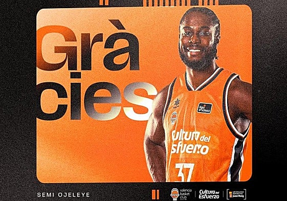 Cartel de despedida de Semi Ojeleye.