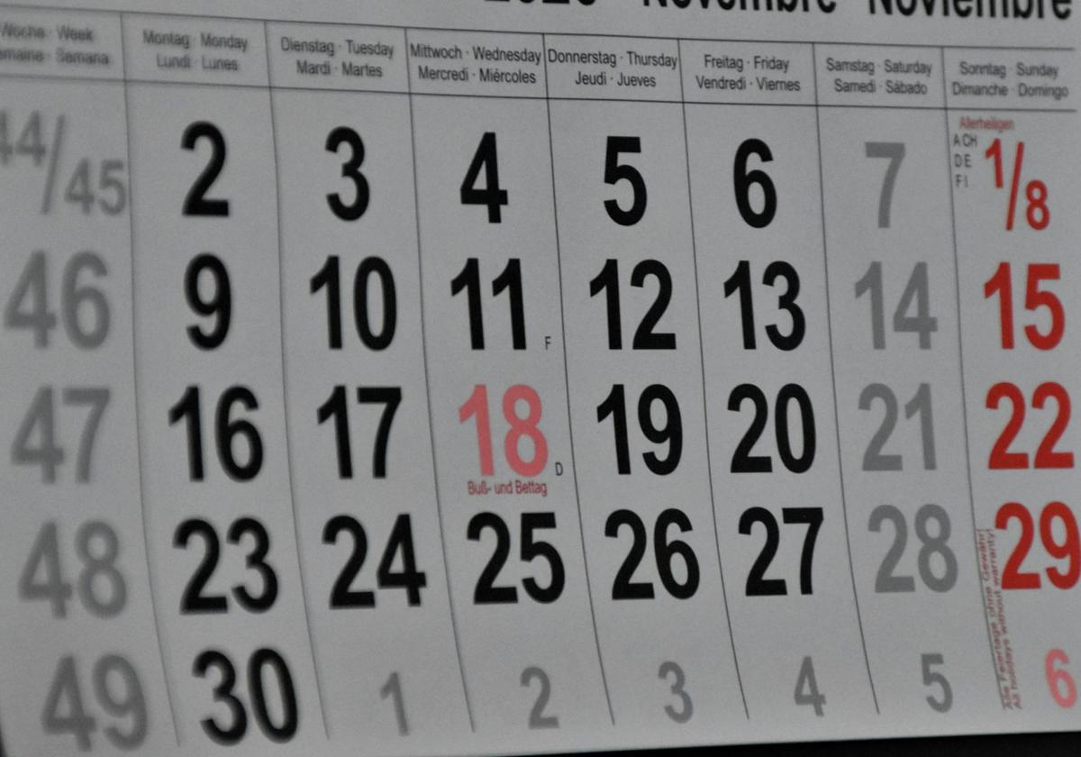 Un calendario en una imagen de archivo.