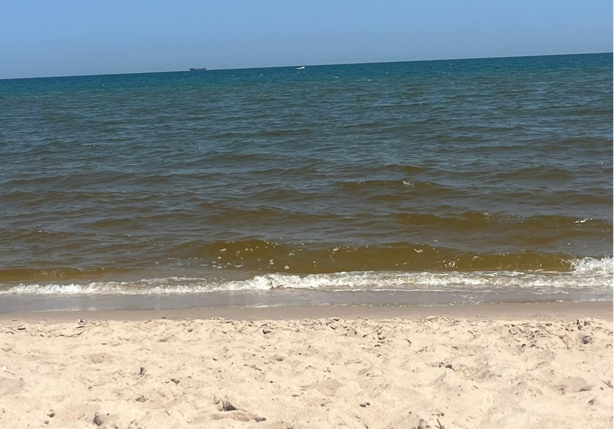 Vista de la playa esta mañana.